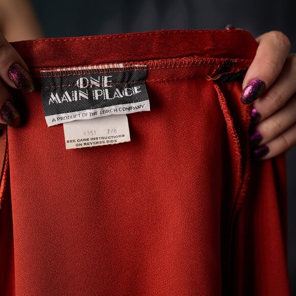 Vintage 70's Party 2pc Long Aline Skirt and Top Size XS - Picture 9 of 9